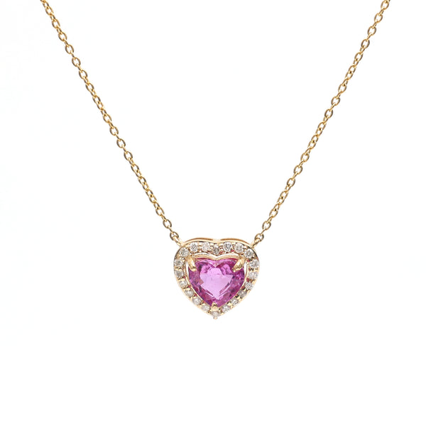 Pink Sapphire Diamond Necklace