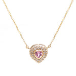 Diamond Pink Sapphire Necklace