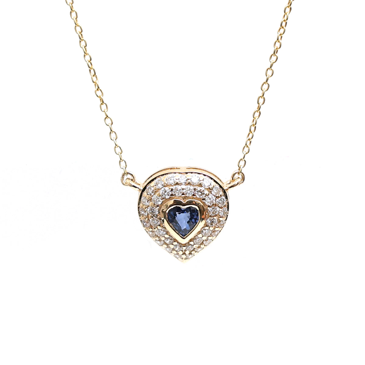 Diamond Blue Sapphire Necklace