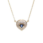 Diamond Blue Sapphire Necklace