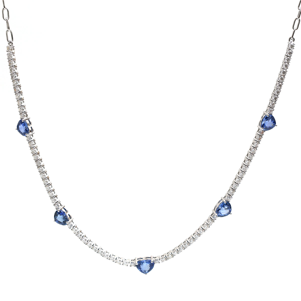 Blue Sapphire Diamond Necklace