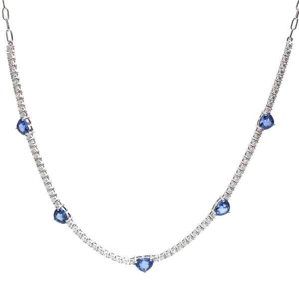 Blue Sapphire Diamond Necklace