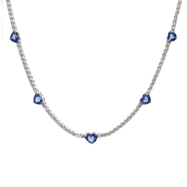 Blue Sapphire Diamond Necklace