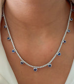 Diamond Blue Sapphire Necklace