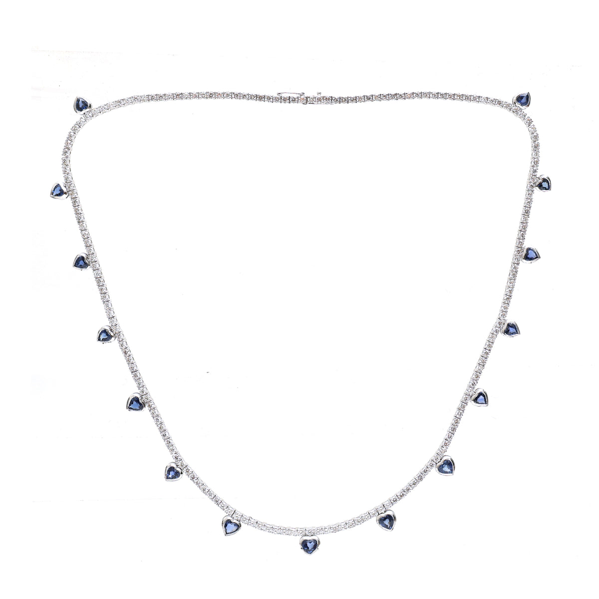 Diamond Blue Sapphire Necklace