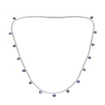 Diamond Blue Sapphire Necklace