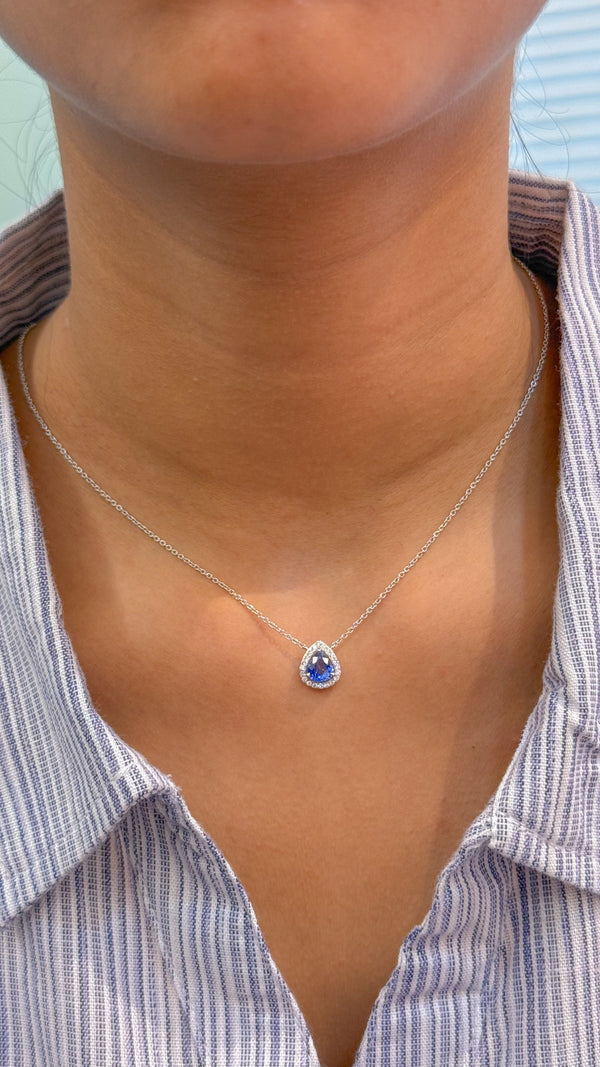 Blue Sapphire Diamond Necklace