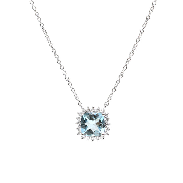 Aquamarine Diamond Necklace
