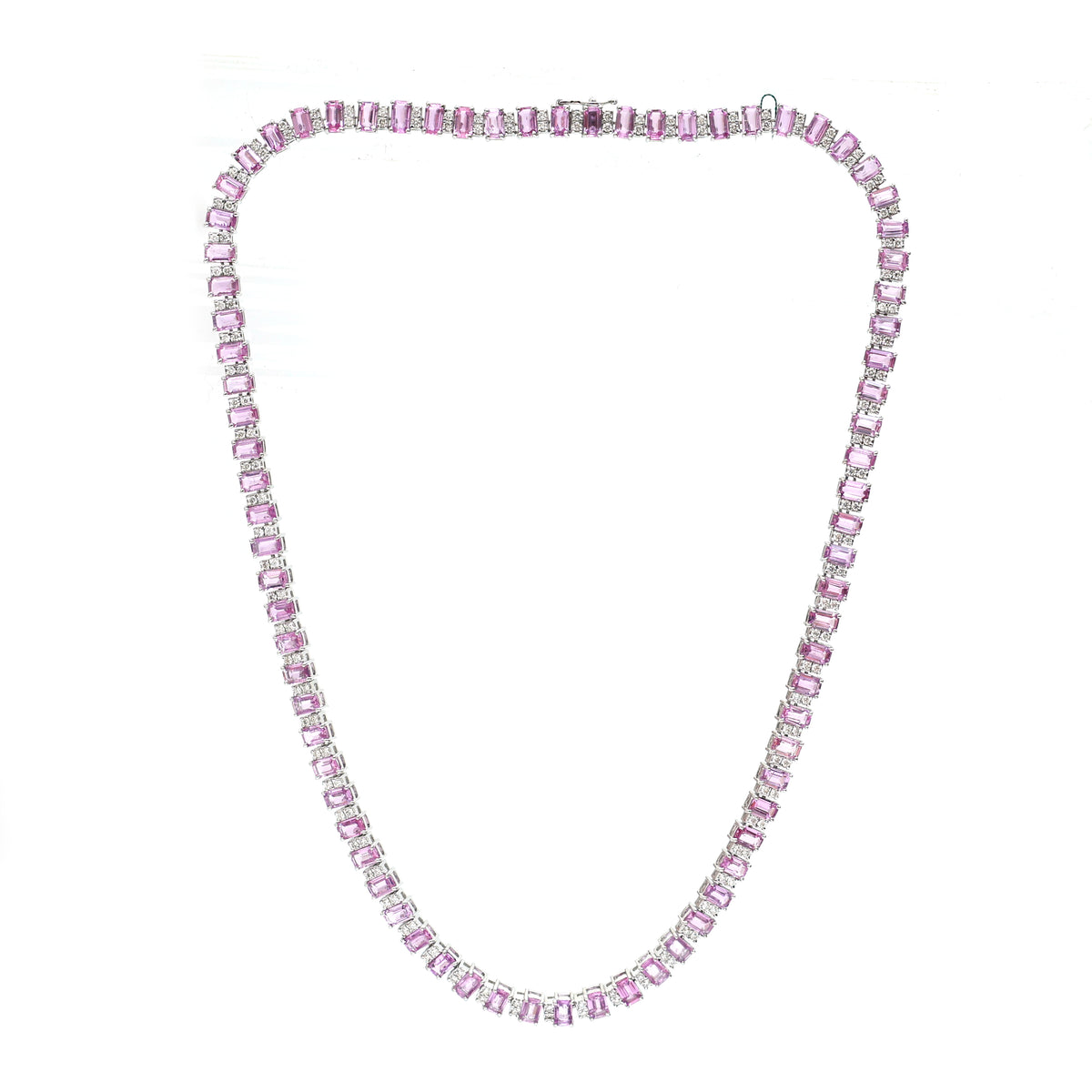 Pink Sapphire Diamond Necklace