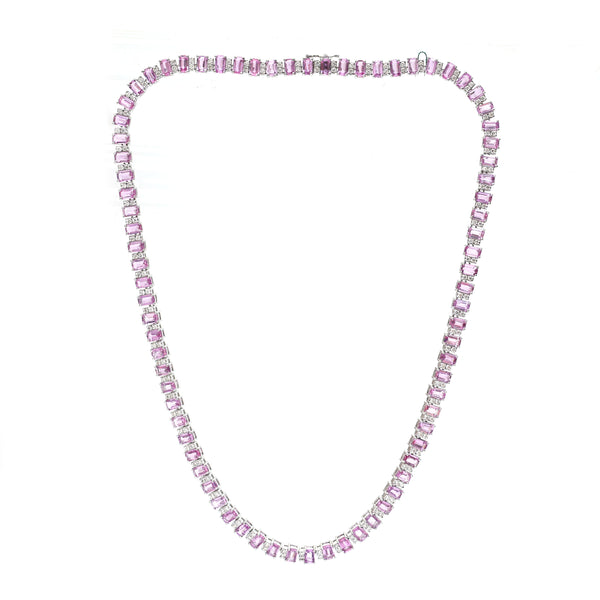 Pink Sapphire Diamond Necklace
