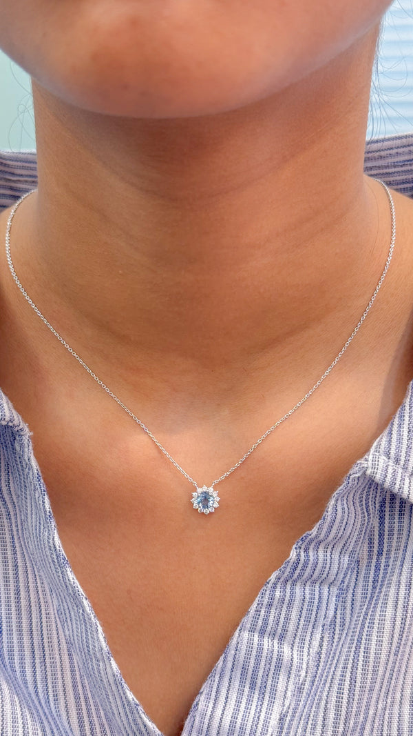 Aquamarine Diamond Necklace