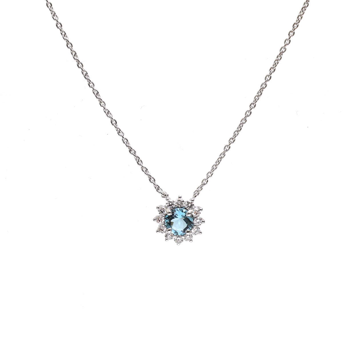 Aquamarine Diamond Necklace