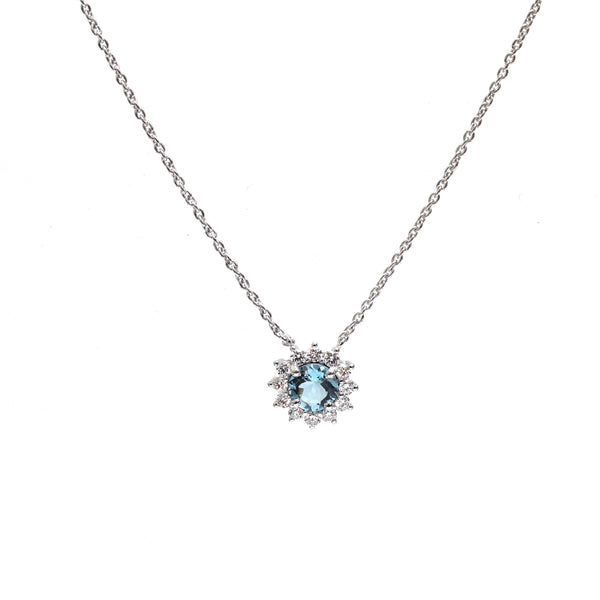 Aquamarine Diamond Necklace