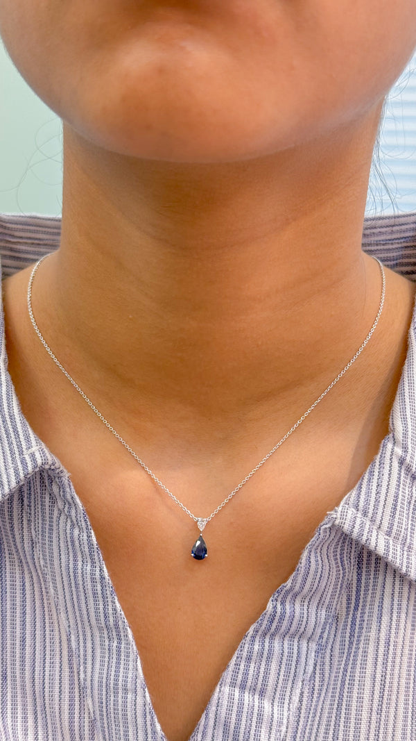 Blue Sapphire Diamond Necklace
