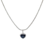 Diamond Blue Sapphire Necklace