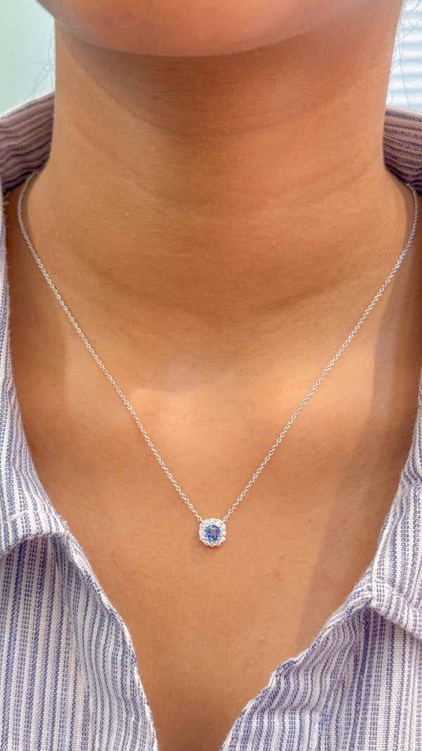 Blue Sapphire Diamond Necklace