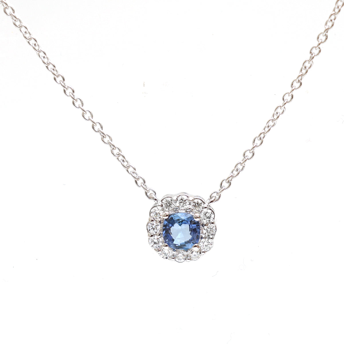 Blue Sapphire Diamond Necklace