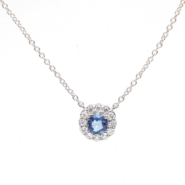 Blue Sapphire Diamond Necklace