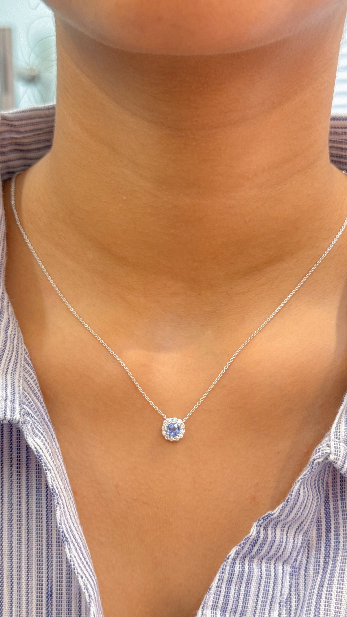 Blue Sapphire Diamond Necklace
