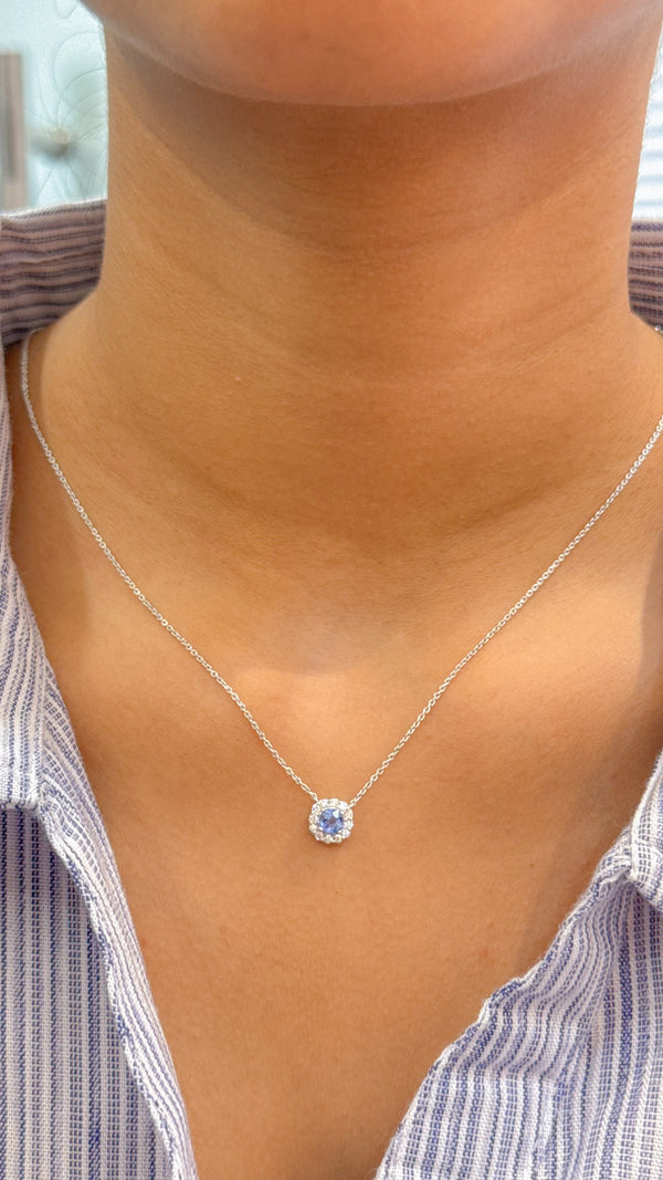 Blue Sapphire Diamond Necklace