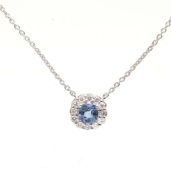 Blue Sapphire Diamond Necklace
