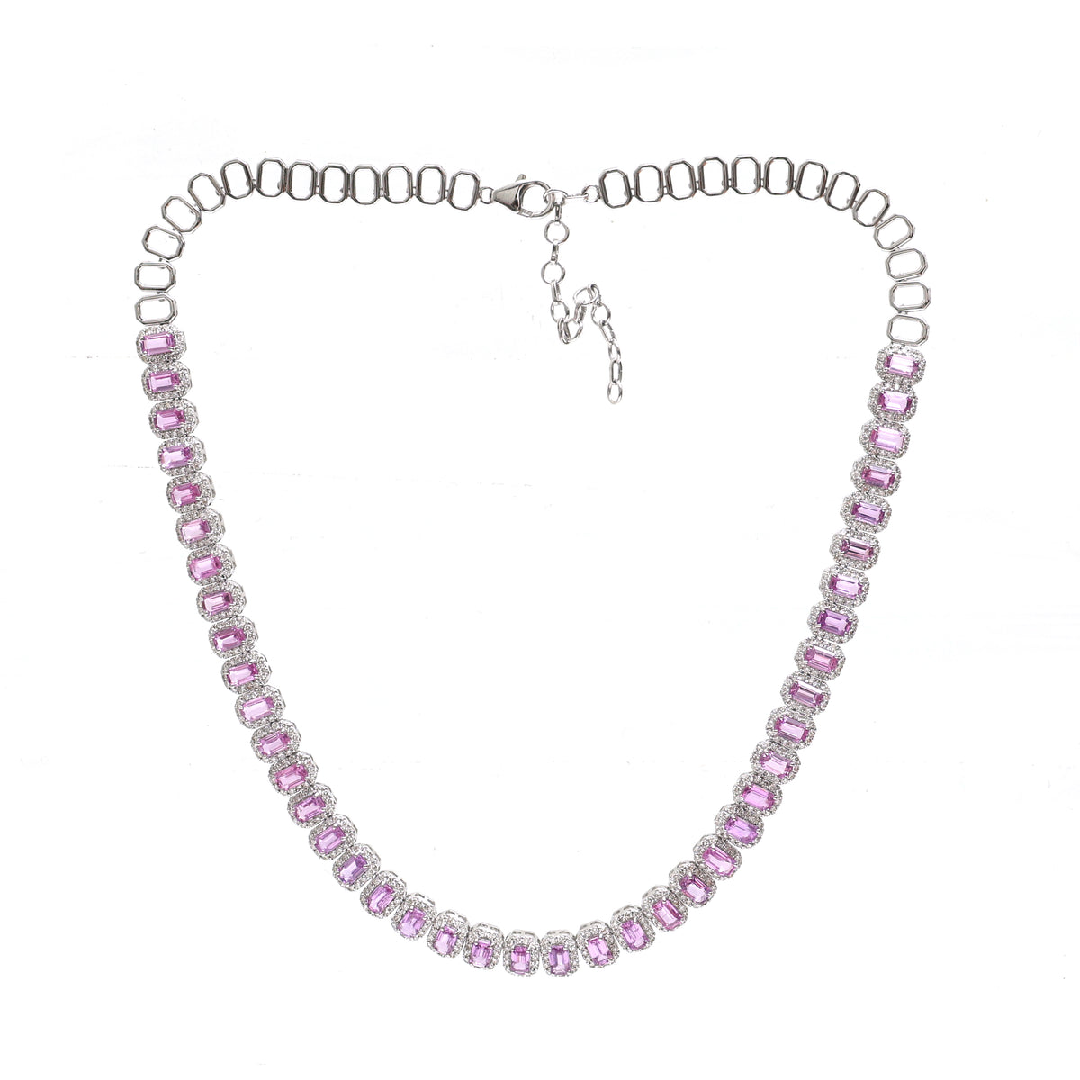 Pink Sapphire Diamond Necklace