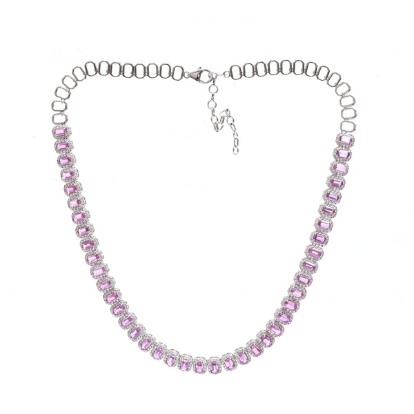 Pink Sapphire Diamond Necklace