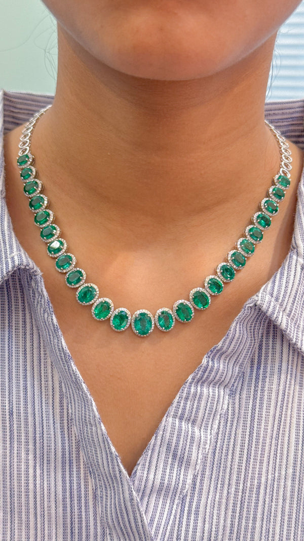 Emerald Diamond Necklace