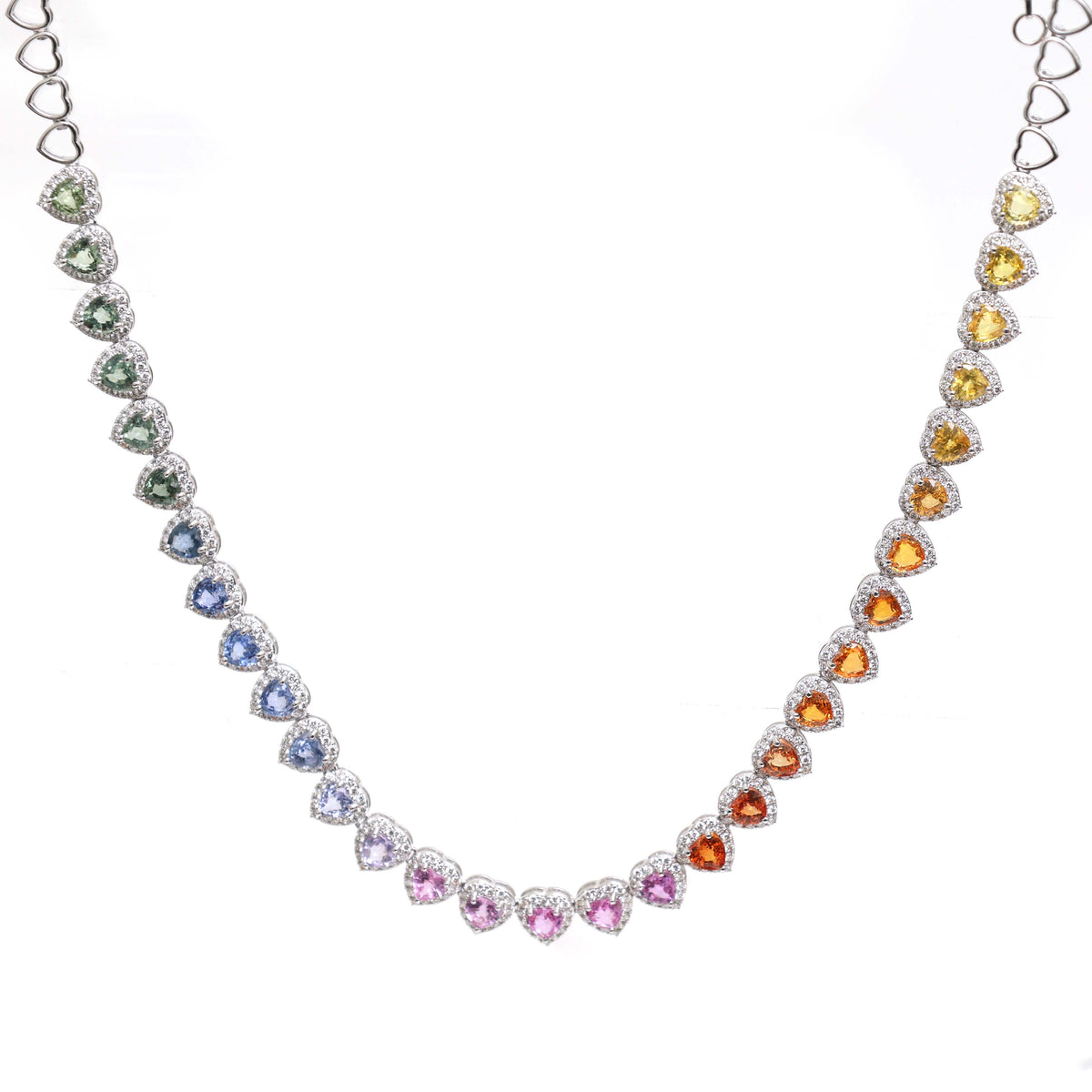 Rainbow Sapphire Diamond Necklace