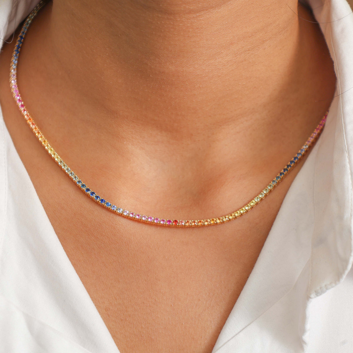 Rainbow Sapphire Necklace