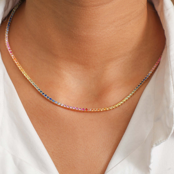 Rainbow Sapphire Necklace