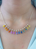 Rainbow Sapphire Diamond Necklace