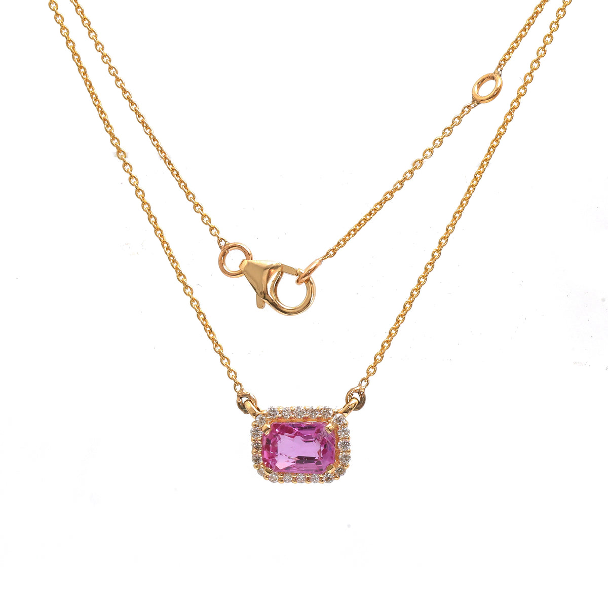 Pink Sapphire Diamond Necklace
