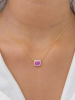 Pink Sapphire Diamond Necklace