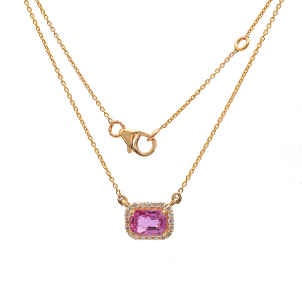 Pink Sapphire Diamond Necklace