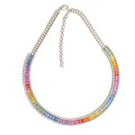 Rainbow Sapphire Diamond Necklace