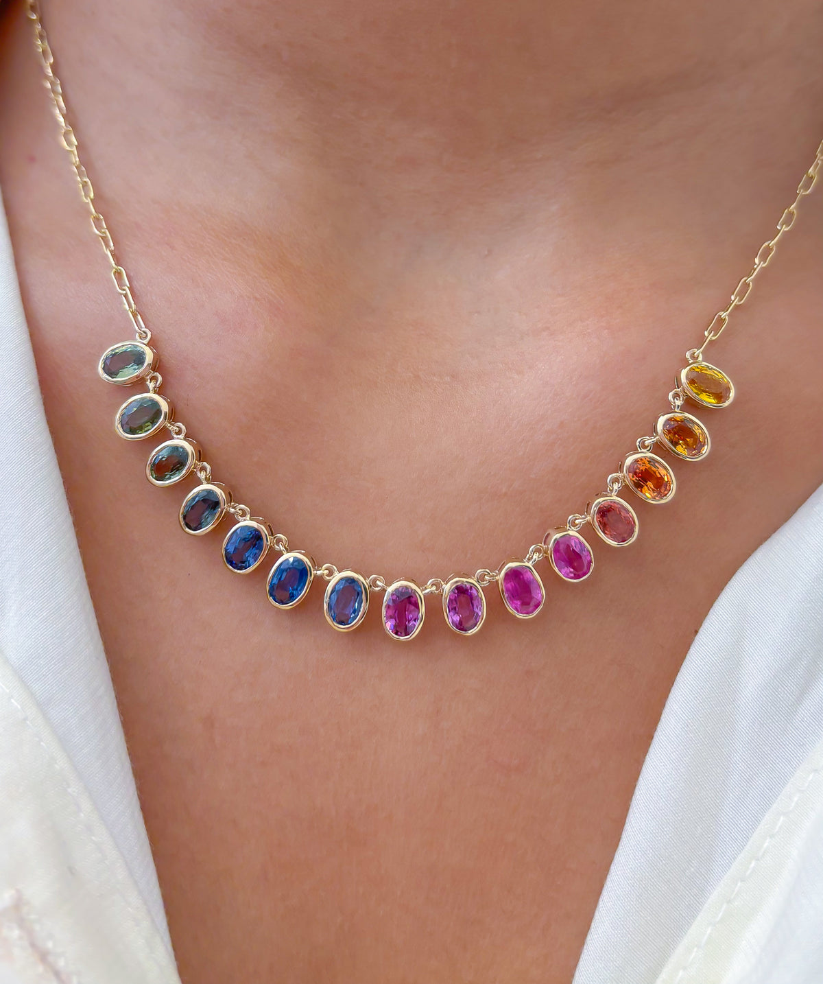 Rainbow Sapphire Necklace