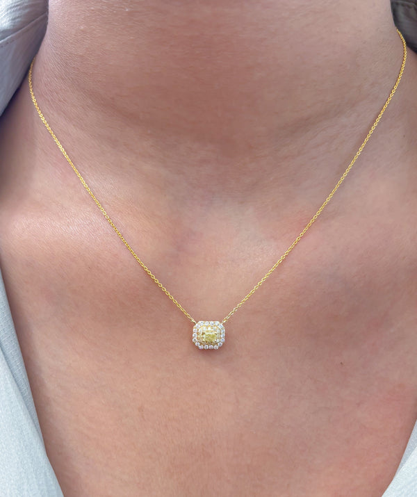 Yellow Diamond Diamond Necklace