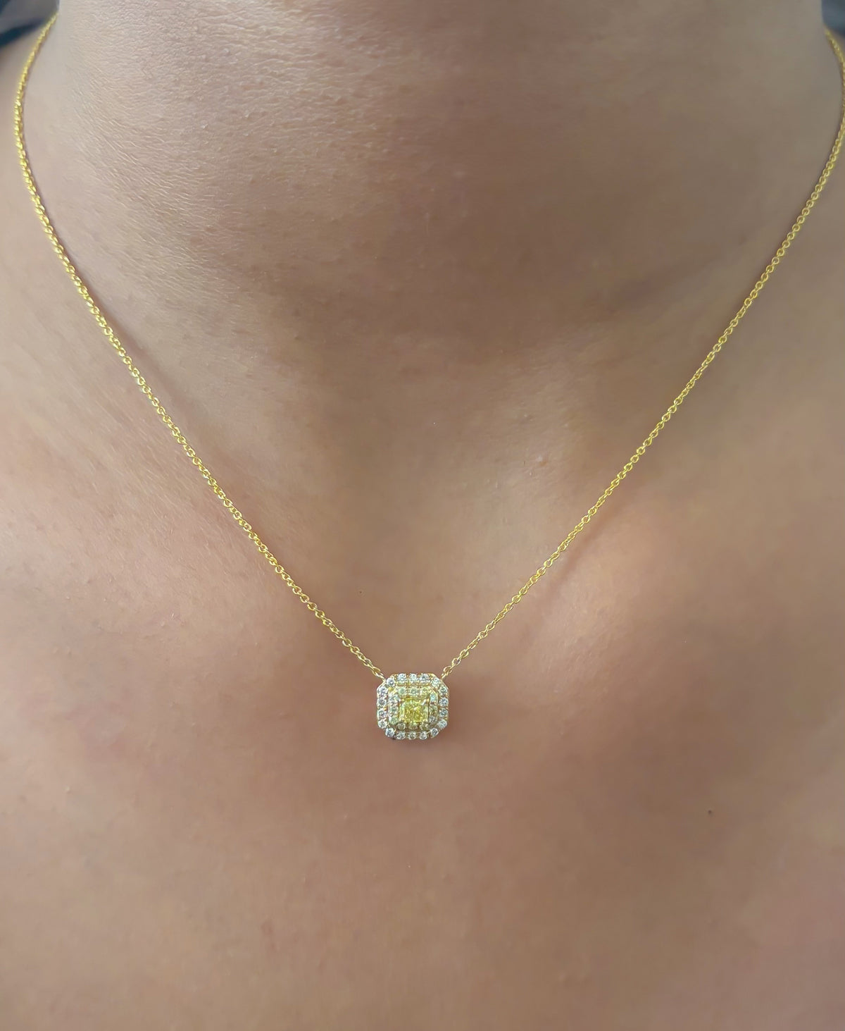 Yellow Diamond Diamond Necklace