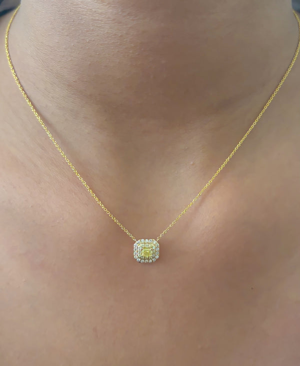 Yellow Diamond Diamond Necklace