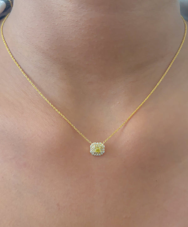 Yellow Diamond Diamond Necklace