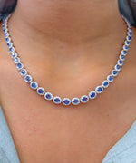 Blue Sapphire Diamond Necklace