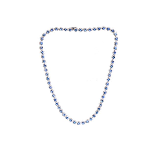 Blue Sapphire Diamond Necklace