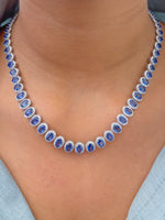 Blue Sapphire Diamond Necklace