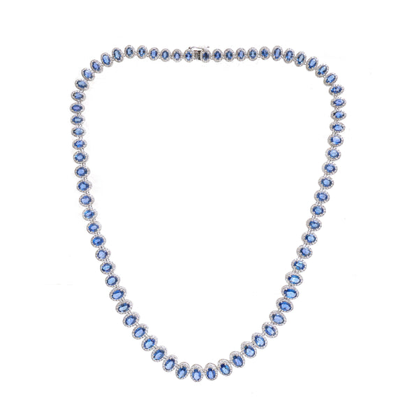 Blue Sapphire Diamond Necklace