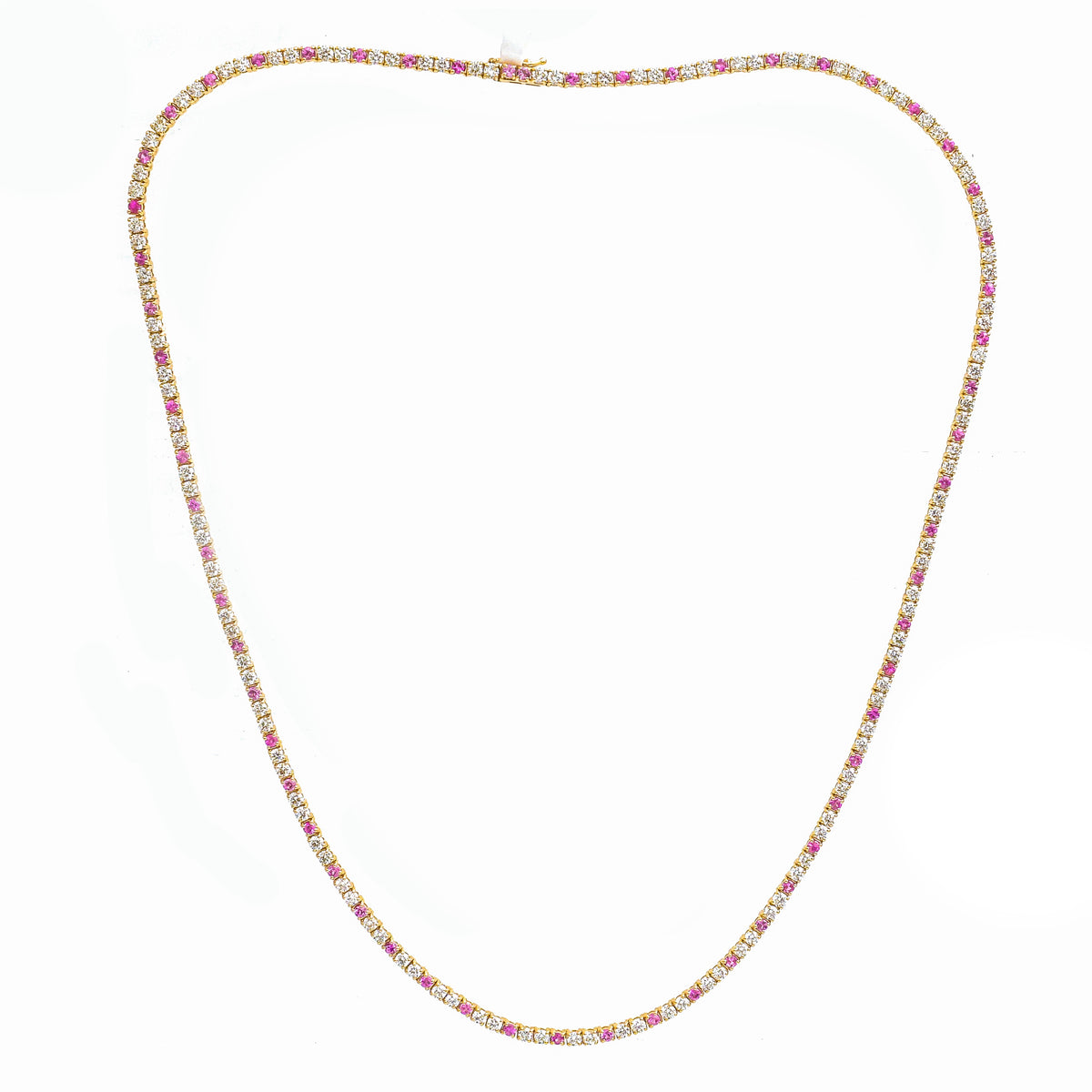 Diamond Pink Sapphire Necklace