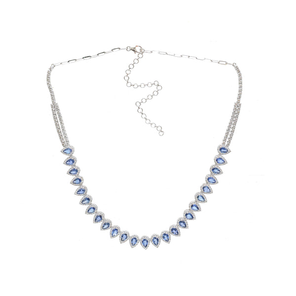 Blue Sapphire Diamond Necklace