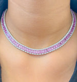 Pink Sapphire Diamond Necklace