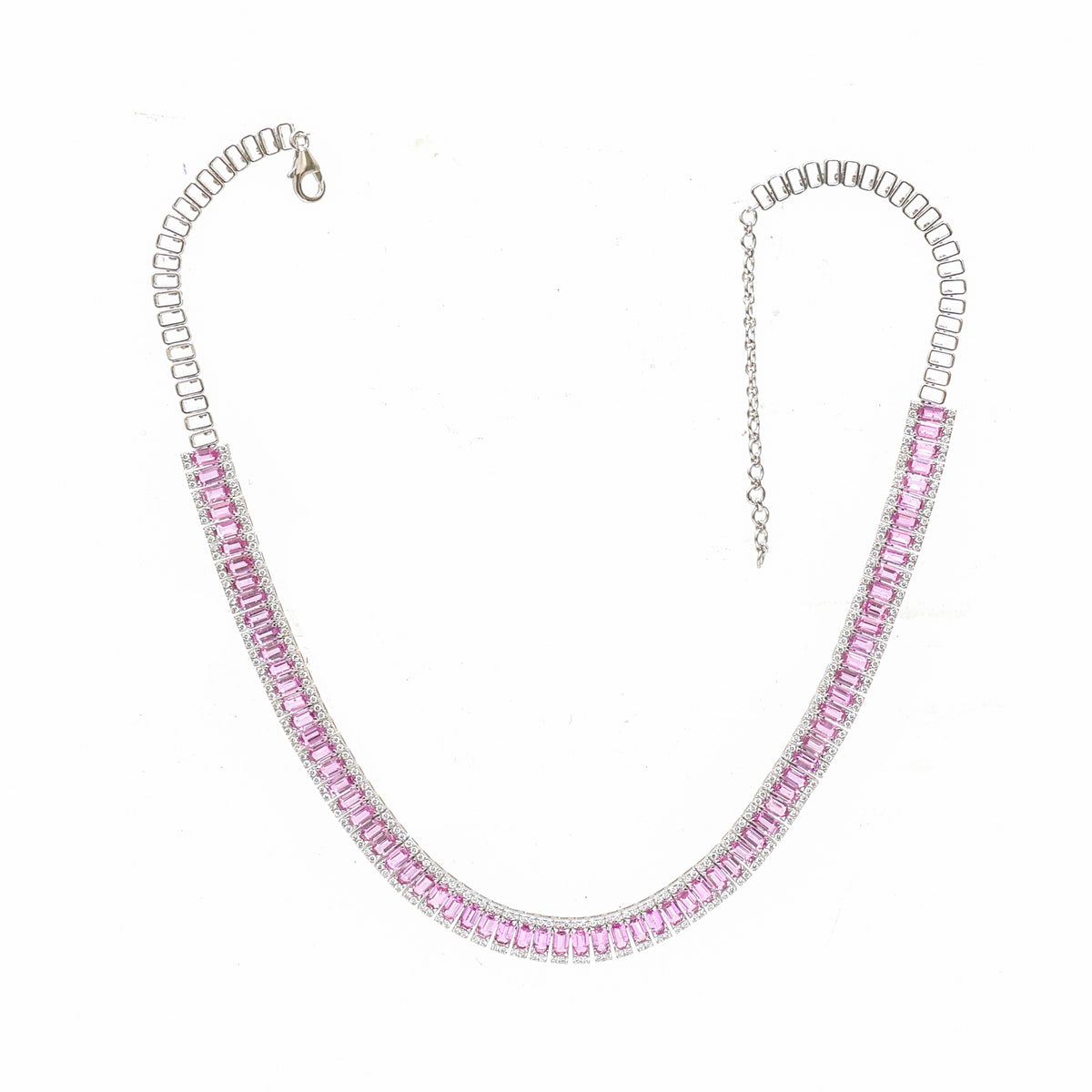 Pink Sapphire Diamond Necklace
