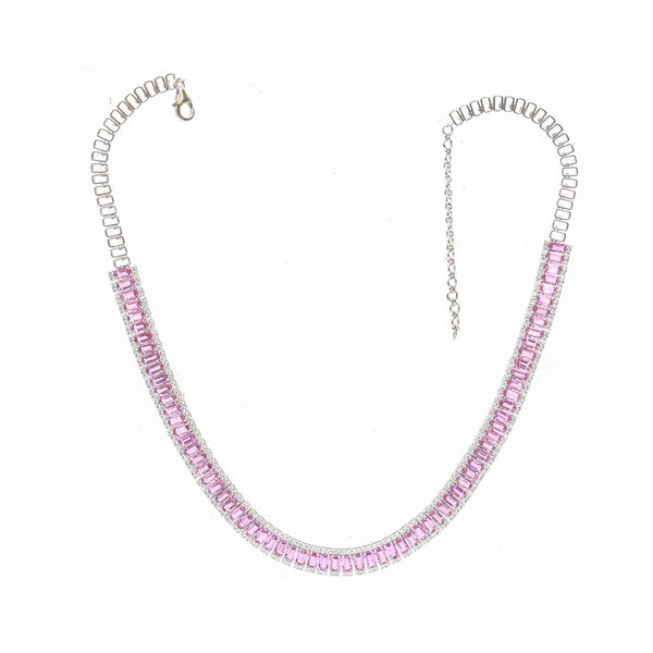 Pink Sapphire Diamond Necklace